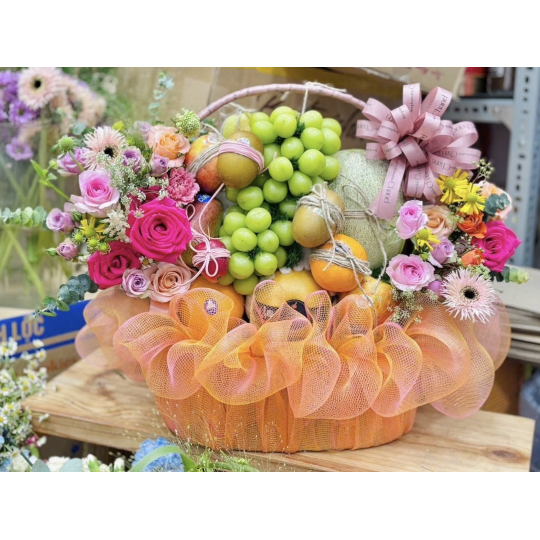 Giỏ Qu&agrave; Tr&aacute;i C&acirc;y Mix Hoa 15