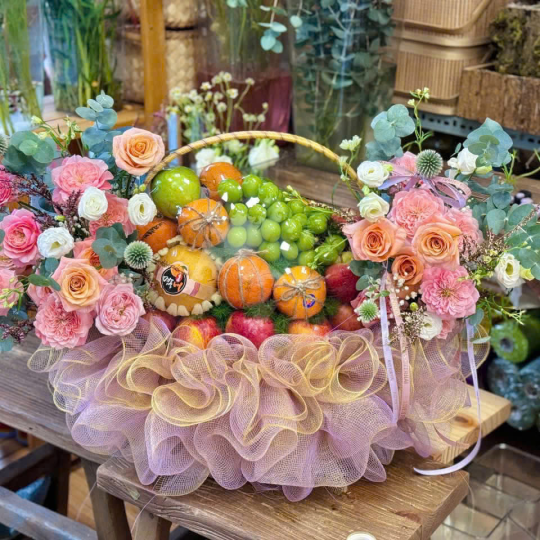 Giỏ Qu&agrave; Tr&aacute;i C&acirc;y V&agrave; Hoa 10