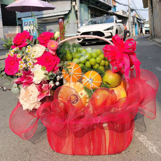 Giỏ Qu&agrave; Tr&aacute;i C&acirc;y V&agrave; Hoa 15