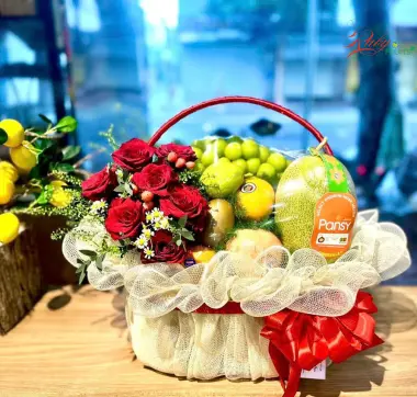 Giỏ Qu&agrave; Tr&aacute;i C&acirc;y Mix Hoa 20