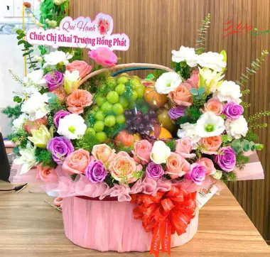 Giỏ Qu&agrave; Tr&aacute;i C&acirc;y V&agrave; Hoa 5