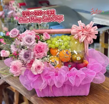 Giỏ Qu&agrave; Tr&aacute;i C&acirc;y V&agrave; Hoa 6