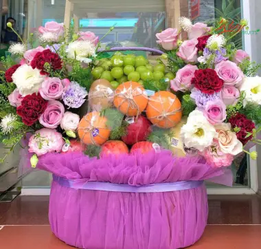Giỏ Qu&agrave; Tr&aacute;i C&acirc;y V&agrave; Hoa 11