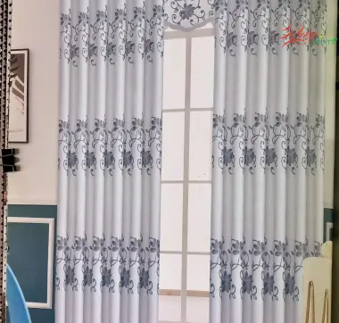 R&egrave;m vải th&ecirc;u họa tiết v&acirc;n cao cấp chống nắng 